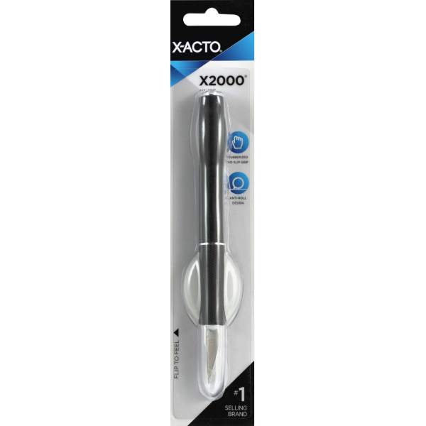 X-Acto X2000 No-Roll Rubber Barrel Knife with #11 Replaceable Blade and Safety Cap