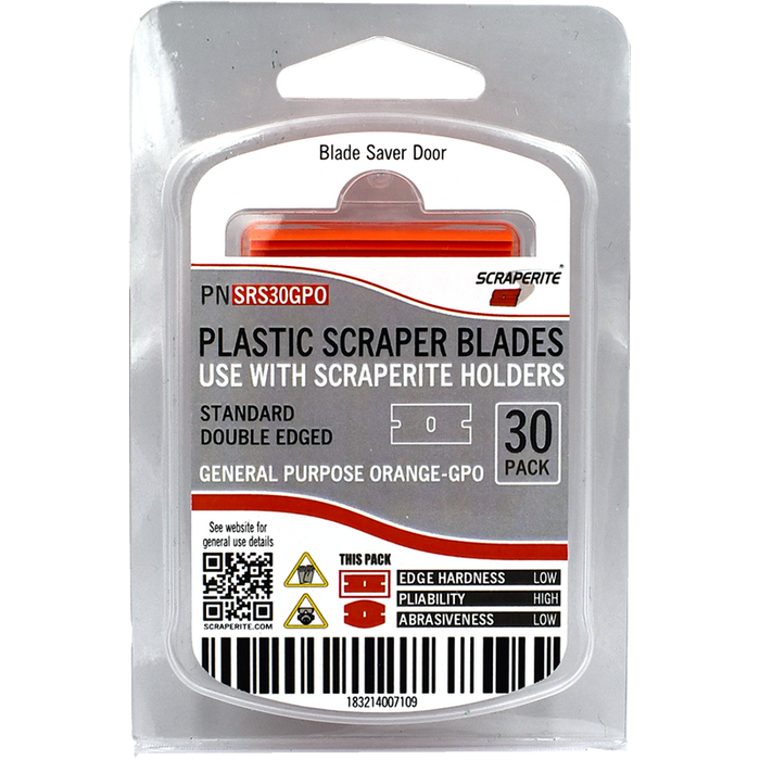ScrapeRite Plastic Razor Blades Orange 30 Pack