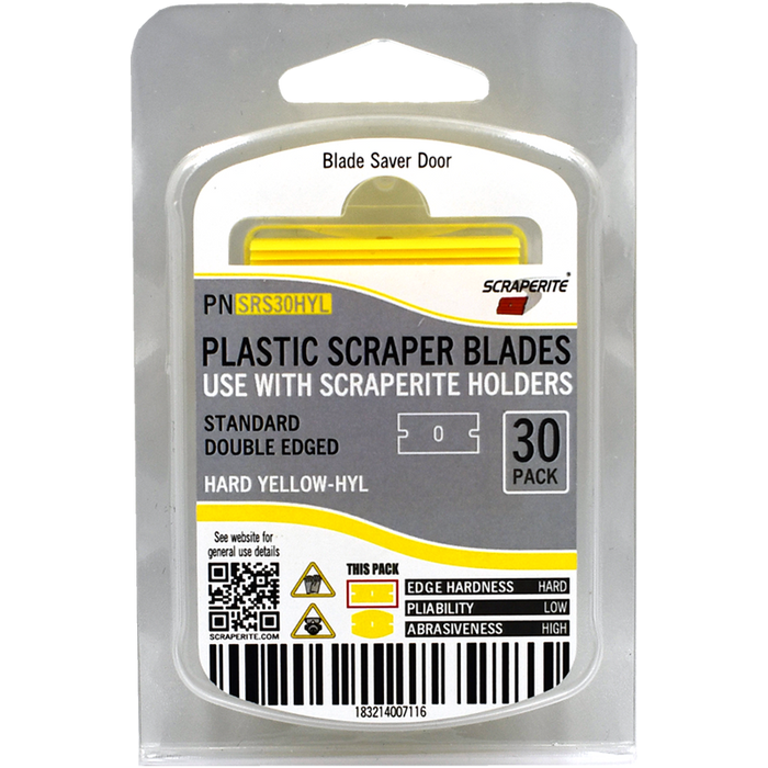 ScrapeRite Plastic Razor Blades Yellow 30 Pack