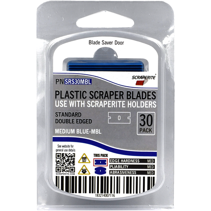 ScrapeRite Plastic Razor Blades Blue 30 Pack