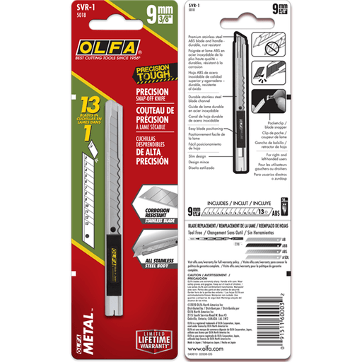 Olfa Pro 9Mm Stainless Steel Slide - Lock Utility Knife - McLogan Supply