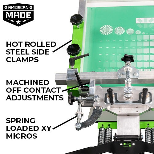 Riley Hopkins 360 Screen Printing Press with XYZ Micro Registration