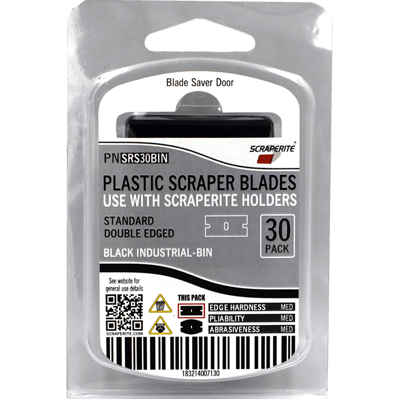 ScrapeRite Plastic Razor Blades Black 30 Pack - McLogan Supply