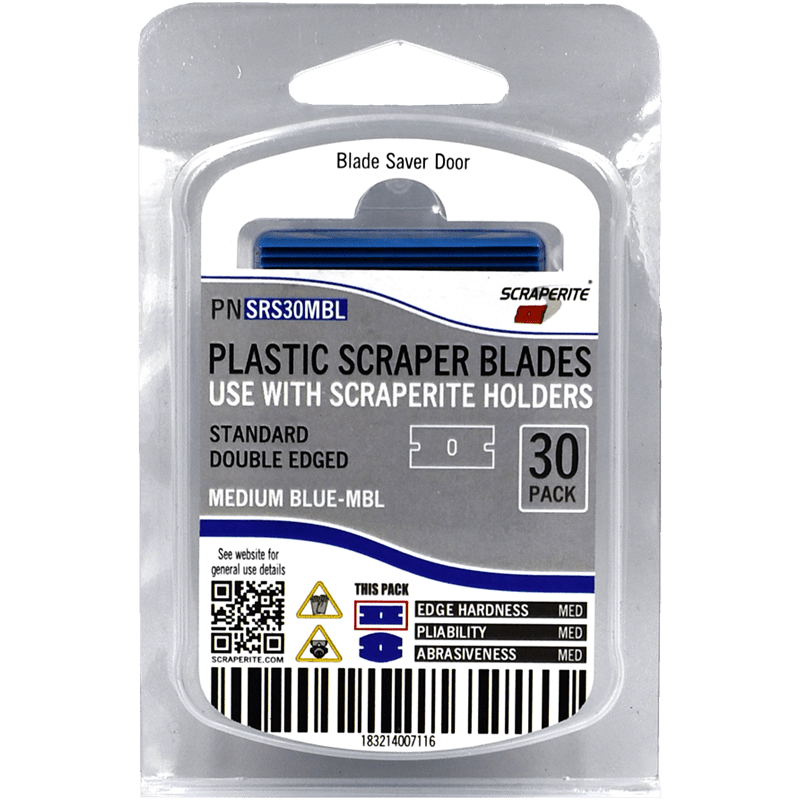 ScrapeRite Plastic Razor Blades Blue 30 Pack - McLogan Supply
