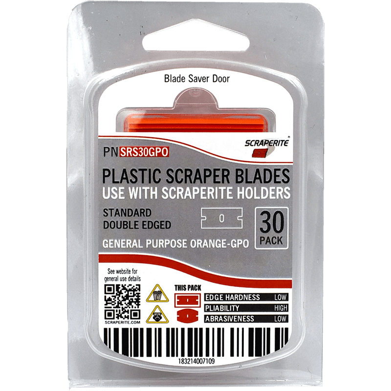 ScrapeRite Plastic Razor Blades Orange 30 Pack - McLogan Supply