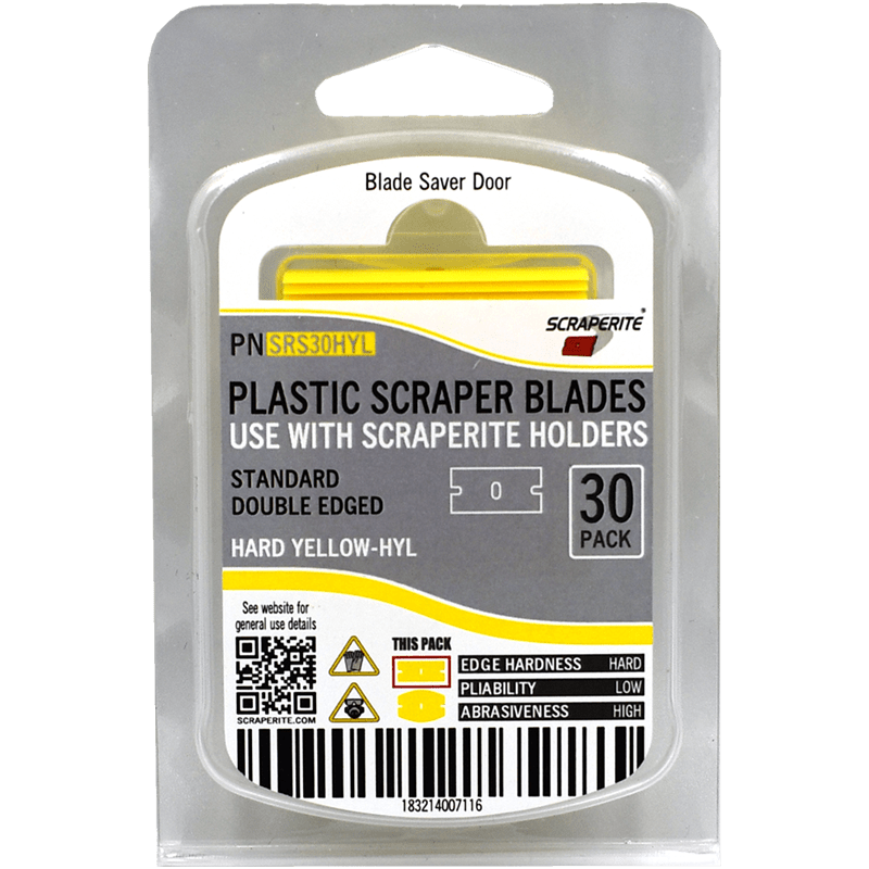 ScrapeRite Plastic Razor Blades Yellow 30 Pack - McLogan Supply
