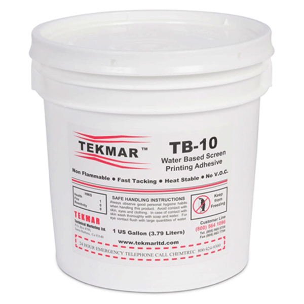 Tekmar TB - 10 Water Based Screen Printing Adhesive - McLogan Supply