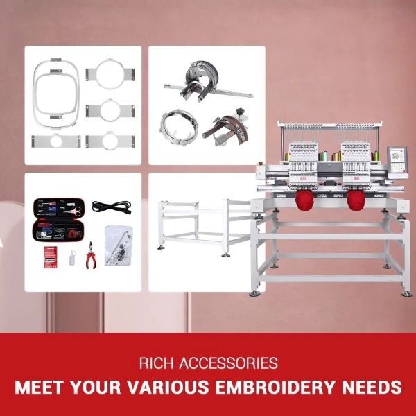 THE VISION - 2 Heads BAi Double - Head Embroidery Machine - McLogan Supply
